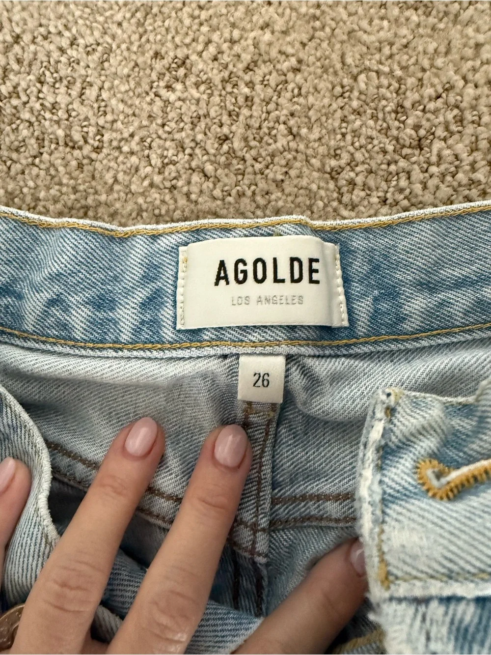 AGOLDE Parker Long Vintage Cut-Off Shorts, size 26